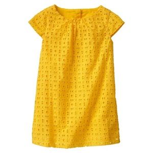 NWT Baby Gap Yellow EYELET cotton shift dress